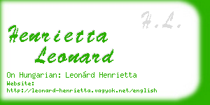henrietta leonard business card